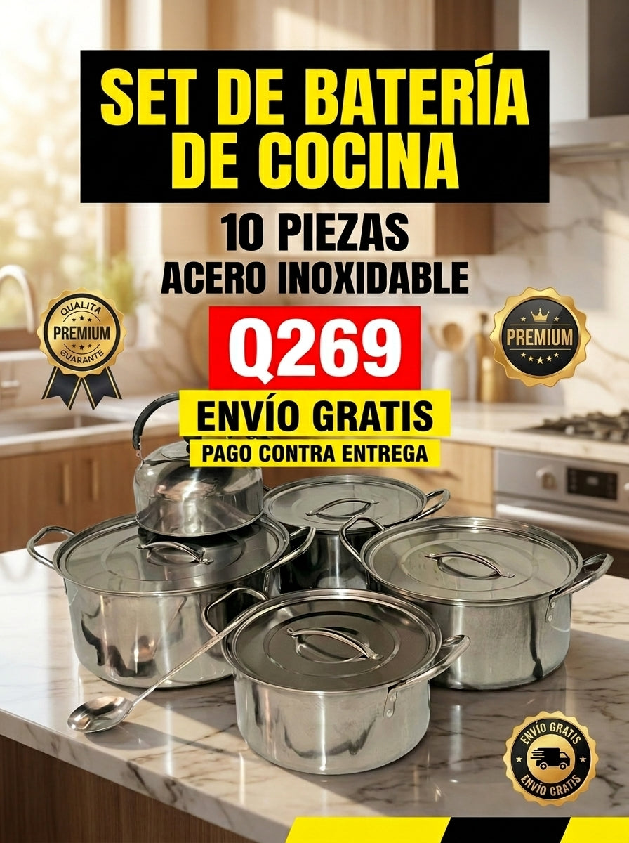 SET ULTRA PREMIUM DE ACERO INOXIDABLE (MATERIAL ORIGINAL)
