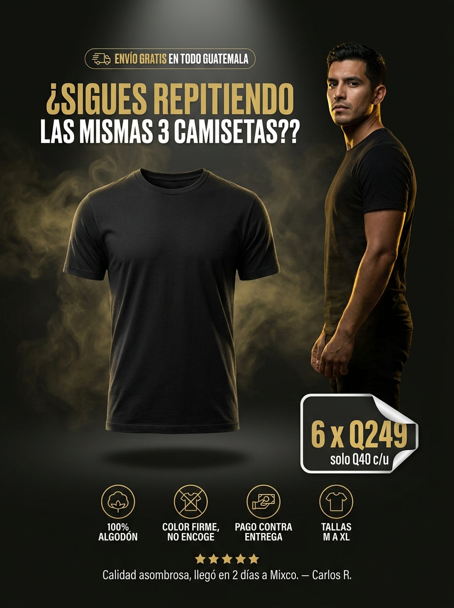 MEDIA DOCENA DE PLAYERAS POR Q249 (6 PLAYERAS)