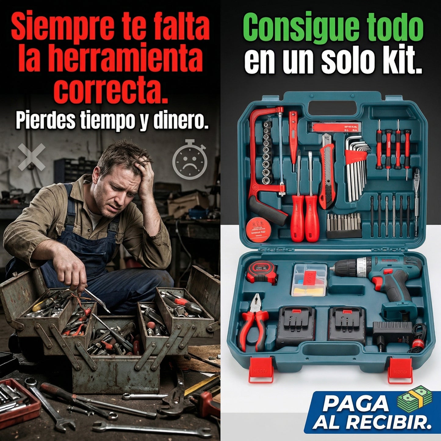 KIT DE TALADRO + 56 PIEZAS