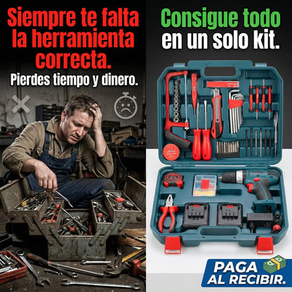 KIT DE TALADRO + 56 PIEZAS