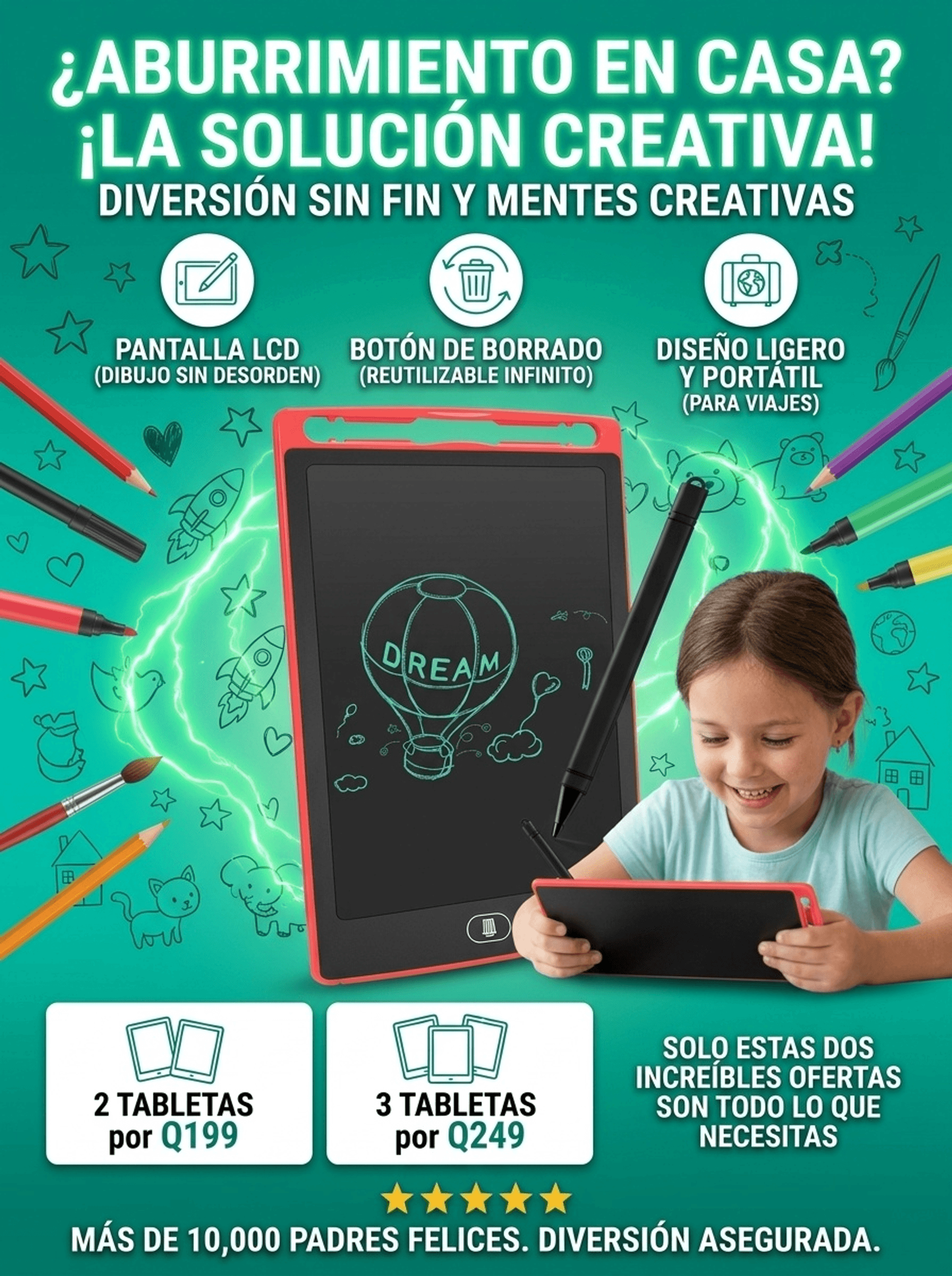 Tablet Led para niños (OFERTA) PACK 2 Y 3 UNIDADES