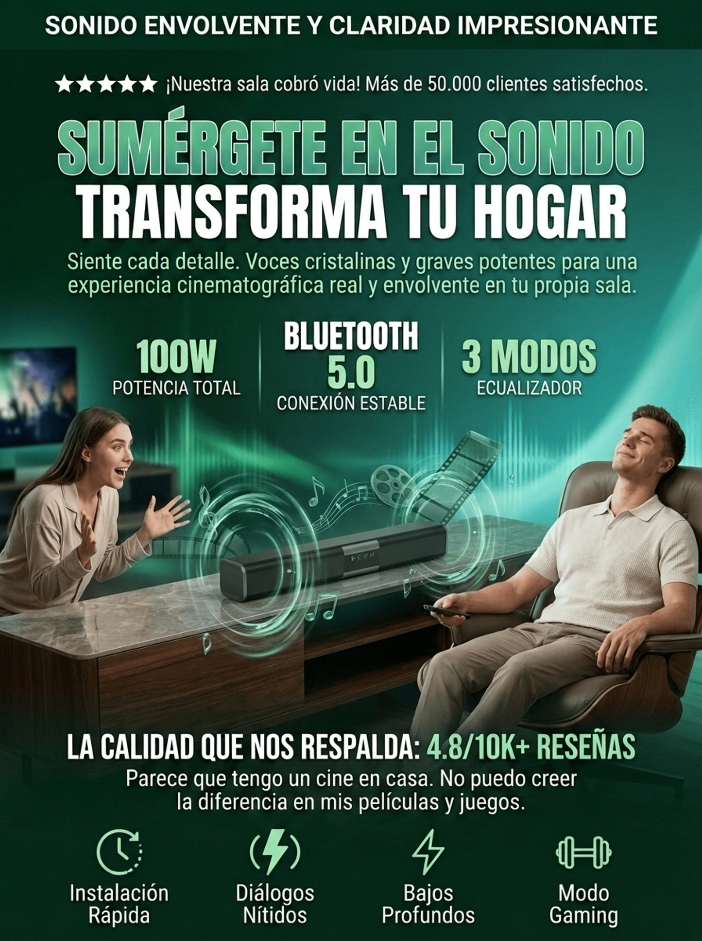 Barra de Sonido Doble XL